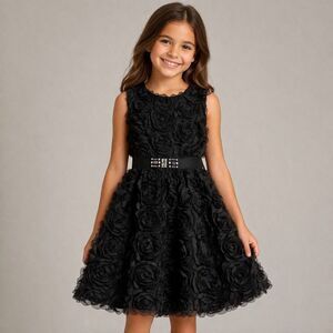 Girls Black Rosette Party Dress Size 8 The Children’s Place